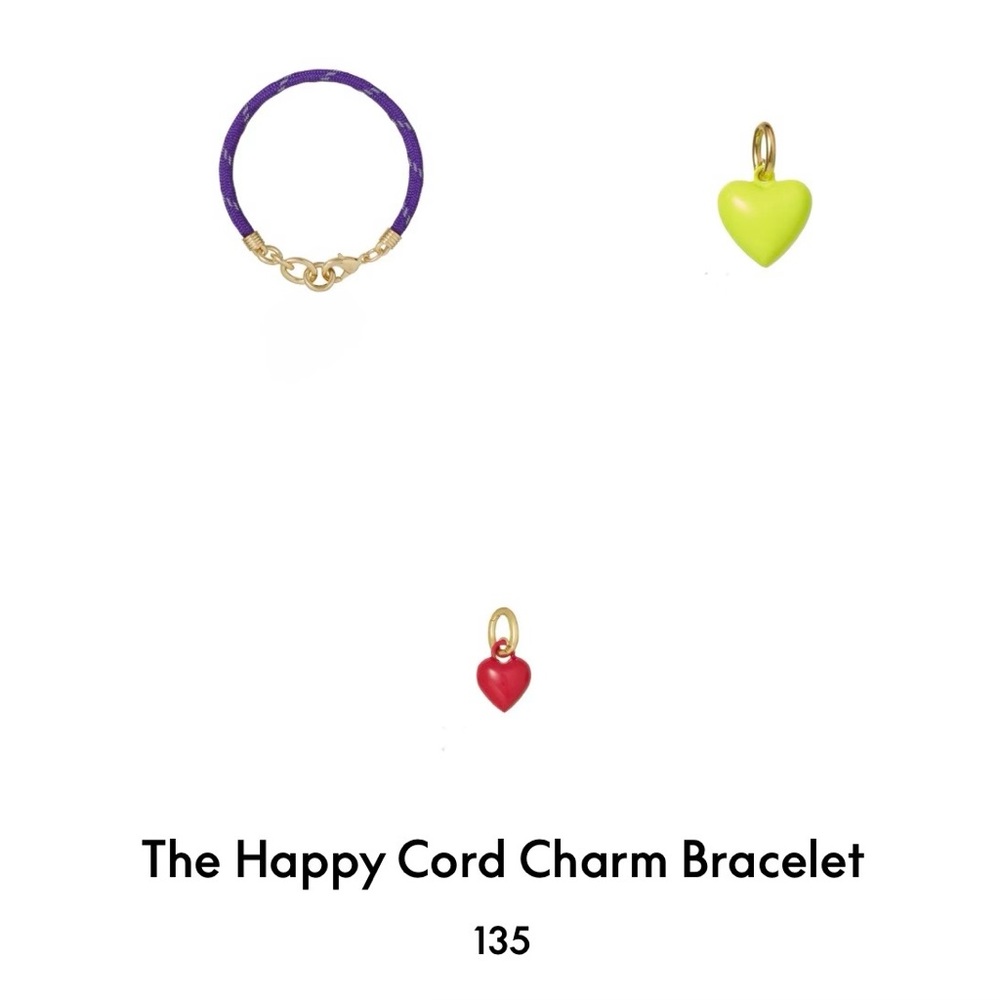 Roxanne Assoulin The Happy Cord Charm Bracelet grape / chartreuse & red